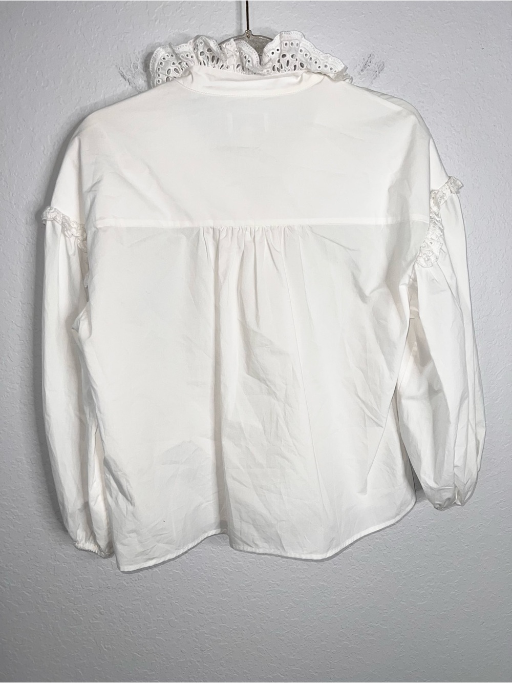 CHRISTY LYNN Madelyn Top Blouse Women’s Medium Ruffled Poplin Shirt FF - Picture 4 of 14